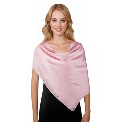 RIIQIICHY 35 Inch Head Scarf for Women Hair Scarf Like Silk Scarf Square Scarf Bandanas for Women - color: Baby Pink