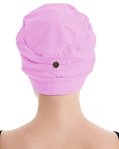 osvyo Cotton Chemo Turbans for Women Cancer Hairloss hat - Cotton Lightweight Headwear Sealed Packaging - color: Cotton Light Pink