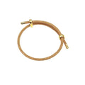 Caiyao Unisex Steel Rope Bracelet Couple Bracelet Simplicity Fashion Titanium Buckle Adjustable Wire Rope Bracelet for Women Men Jewelry Gift - color: gold