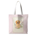 Preppy Animal Tote Bag, Pet Canvas Tote Bag, Reusable Grocery Shopping Shoulder Bags - color: Golden Retriever