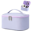 Meiyuuo Makeup Bag Large Cosmetic Bags for Women Girls Cute Travel Zipper Pouch Toiletry Organizer for Beauty Essentials Waterproof (Lavender Purple) - color: LIGHT PURPLE
