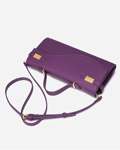 NEWBELLA Handwoven Women's Clutch Purse, Crossbody Bag with Adjustable Strap for Evening & Casual Use - color: Purple