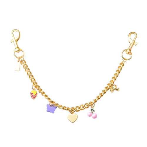 Bag Purse Charms Chain for Handbags Women's Pants Wallet Gold Link Bag Chain Keychain Y2K Accessories - color: Heart Butterfly