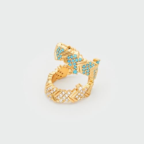 MTMY Gold Ear Cuff Earring for Women 14K Gold Plated Cubic Zirconia Non-Pierced Clip on Cartilage Chunky Ear Cuffs Hypoallergenic Jewelry - style: tur v