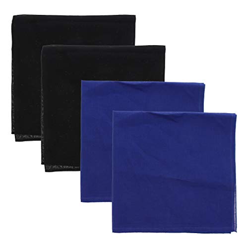 Motique Accessories Solid Color Bandana - Set of 4 - color: Black Blue