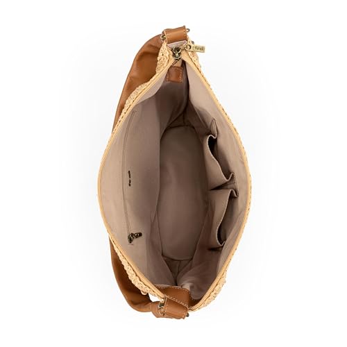 The Sak Sequoia Hobo Bag - Hand Crochet Large Women's Purse for Everyday & Travel - Durable Handbag & Tote With Zipper Pocket - color: Natural Primrose Straw