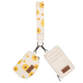 Wrangler KeyChain Wristlet Wallets for Women Sunflower Floral Dual Pouch Wristlet Western Credit Card Holder Wallet with Zipper Pocket - color: Sunflower Tan