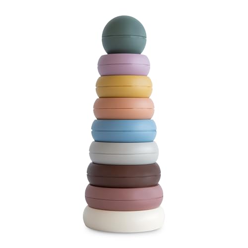 mushie Stacking Rings Toy | Made in Denmark (Rustic) - color: Rustic