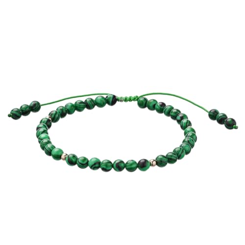 Softones 6mm Natural Stone Anklet for Women Gemstone Ankle Bracelets for Women Healing Energy Crystal Anklets Adjustable(8.5-10 Inches) - color: malachite