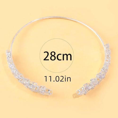 Gold Rhinestone Arm Cuff Bracelet for Women Adjustable Sparkly Upper Arm Cuff Wedding Party Jewelry - color: A1:silver arm cuff