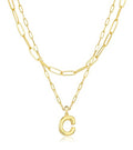 adoyi Dainty Heart Initial Necklaces 14K Gold Plated Layered Letter A-Z Pendant Necklace Stack Trendy Jewelry Birthday Valentines Gifts for Women Jewelry - color: Gold-Letter, style: C