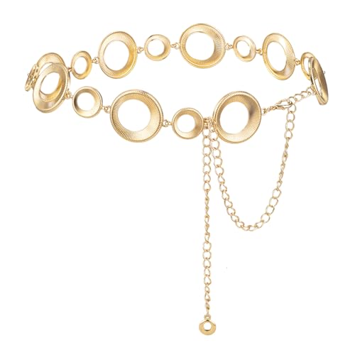 Luvatar Fashion Metal Waist Chain Belt Blouse Dress Sweater Chain Belt… - color: Gold-t00