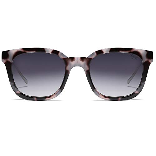 SOJOS Classic Square Polarized Sunglasses Womens Mens Retro Trendy UV400 Sunnies SJ2050 - color: Black Tortoise/Grey