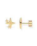 PAVOI 14K Gold Plated Dainty Flat Back Earrings for Women - Hypoallergenic Sterling Silver Posts Helix Cartilage Piercing Jewelry - Emoji Motif Bow Celestial Flatback Gold Stud Earrings Screw Back - style: Sparkle