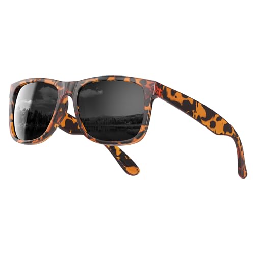 KALIYADI Womens-Sunglasses Polarized-Sunglasses for Women: Retro Trendy Sun Glasses With UV400 Protection for Driving Travel - color: Z07-leopard Frame Black Lens