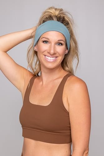 Maven Thread 4" Wide Workout Headbands for Women (4 Pack) – Non-Slip Sweatbands for Gym, Running & Yoga - color: Muted