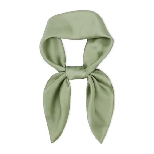 vimate Head Scarf for Women Hair 27'' Square Satin Silk Feeling Bnadana Neck Scarf Handbag Accessories Etc - color: C71#. Light Green