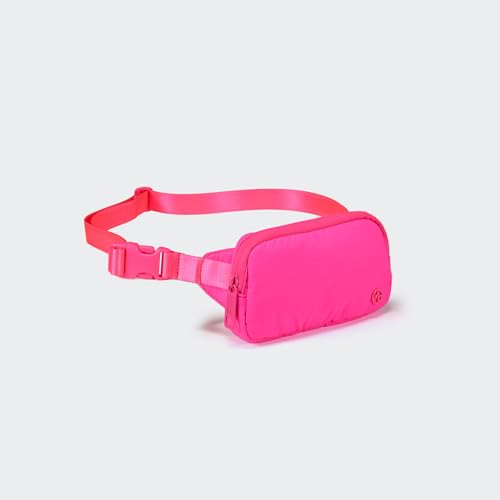 Pander Mini Belt Bag – Ultra Compact, Fits 6.7” Phone, Lipstick, Earbuds, Essentials, Small Crossbody Waist Purse, Sonic Pink - color: Sonic Pink