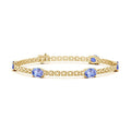 Angara Natural Tanzanite Link Bracelet in 14K Solid Gold/Sterling Silver/Platinum for Women | Oval Tanzanite Bracelet December Birthday, Engagement, Anniversary Jewelry Gift | Length-7 inch