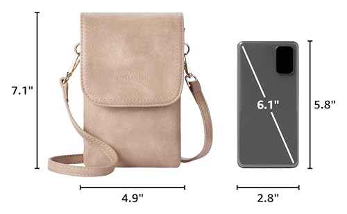 BOSTANTEN Vegan Leather Crossbody Bags for Women Designer Cell Phone Bag Wallet Purses Adjustable Strap - color: A-08-pale Brown