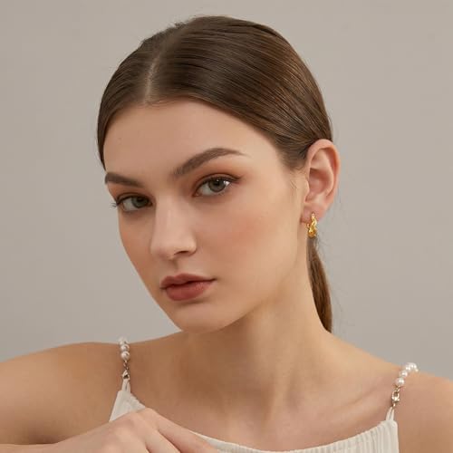 14K Gold Hoop Earrings for Women Hypoallergenic Lightweight Gold Huggie Hoop Earring Jewelry Gift - style: E01-20MM