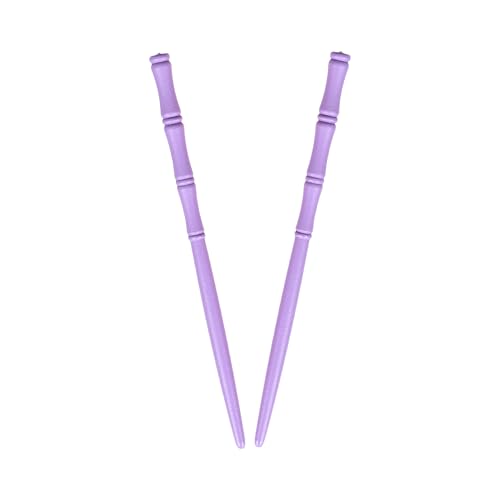 Carved Wooden Hair Sticks Set, Traditional Hair Chopsticks, 7 inches, 2 Pack, Vintage Style (Purple) - color: Purple