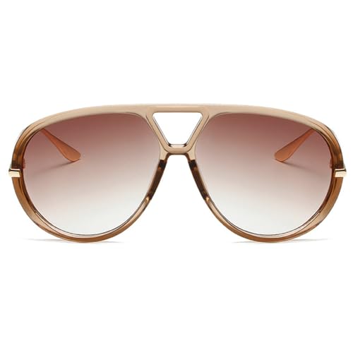 Trendy Oversized Pilot Sunglasses Women For Men Round Sun Glasses Vintage Big Frame Shield Shades Men Punk Sunglasses - color: C7