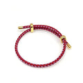 Caiyao Unisex Steel Rope Bracelet Couple Bracelet Simplicity Fashion Titanium Buckle Adjustable Wire Rope Bracelet for Women Men Jewelry Gift - color: red purple