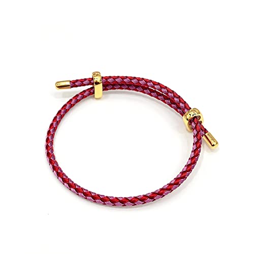 Caiyao Unisex Steel Rope Bracelet Couple Bracelet Simplicity Fashion Titanium Buckle Adjustable Wire Rope Bracelet for Women Men Jewelry Gift - color: red purple