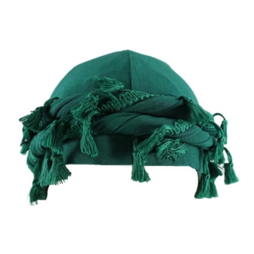 JILIYUPA Turban Durag for Men, Adjustable Halo Turban Durag for Men, Pre-Tied Skull Cap, Headwraps for Hair Loss - color: Green