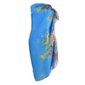 Womens Sexy Bohemian Floral Beach Cover Up Sarong Wrap Swimsuit Beachwear - color: A-blue