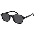 SOJOS Retro Square Polarized Sunglasses Womens Men Trendy 70s Thin Slim Shades Sunnies SJ2674 - color: Black Frame Grey Lens