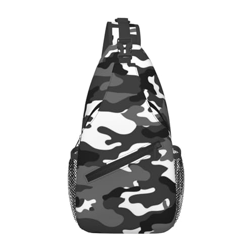 Sling Backpack For Men Hiking Daypack Crossbody Shoulder Bag Travel Chest Pack | Hiking - color: Grey Camouflage