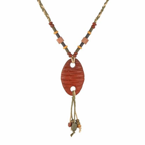 STWTR Bohemian Beaded Necklace Pendant for Women Men Retro Colorful Ceramic Pendant Handmade Ethnic Tribe Boho Jewelry Gift - color: Irregular-2