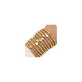 ÌF ME 16 PCS Gold Bead Bracelet for Women, Gold Beaded Stretch Plated Stackable Strand Bead Ball Bracelets stack Adjustable Jewelry Set for Gifts - color: 9 PCS Gold