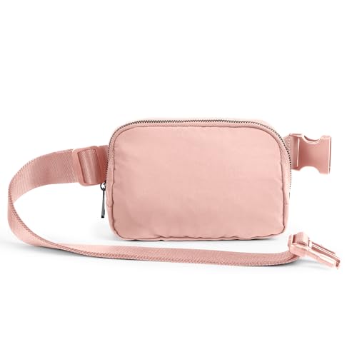 ODODOS Unisex Mini Belt Bag with Adjustable Strap Small Fanny Pack for Workout Running Traveling Hiking, Light Pink - color: Light Pink