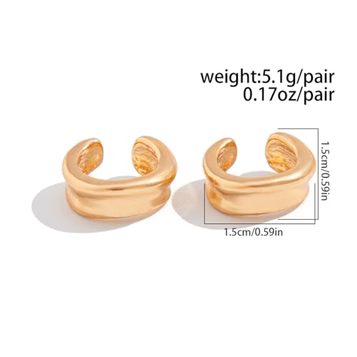 2Pcs Ear Cuffs Non Piercing Earrings for Women Dainty Gold Metal Huggige Hoops Cuff Cartilage Earring Trendy Fake No Pierced Statement Jewelry