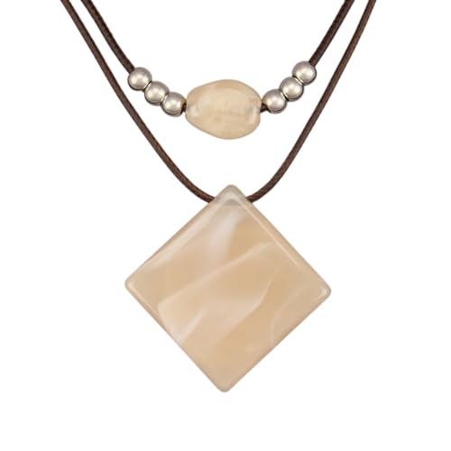 GelConnie Boho Necklaces for Women Cowgirl Necklace Stone Leather Cord Pendant Necklaces With Beads Long vintage Layered Choker Necklace - style: Leather Choker Necklace