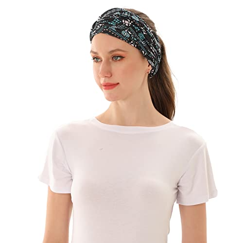 KAKU NANU Women Turban Chemo Beanies Pre Tied Caps Baggy Slouchy Headwear Sleep Scarf - color: Ethnic Boho