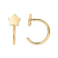 PAVOI 925 Sterling Silver Huggie Half Hoop Earrings | Hypoallergenic Minimalist Tiny Cartilage Earring - style: Star