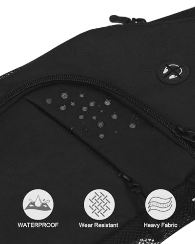 Pritent Crossbody Bags for Women Man Waterproof Sling Bag Backpack Trendy Casual Cross Body Bag with Convertible Shoulder Strap Chest Bag for Camping Hiking Travel Essentials (Black, Medium ) - color: Black, size: Medium
