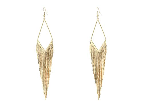 GUESS Basic Fringe Linear Drop Earrings - color: Gold