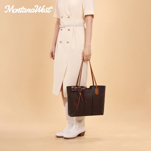 Montana West Tote Bags for Women Top Handle Satchel Purses - color: Dark Coffee