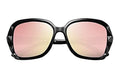 FEISEDY Polarized Women Square Sunglasses Sparkling Composite Shiny Frame B2289 - color: 4 Black/Rose Gold Pink