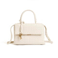 Woven Crossbody Bag for Women, Top Handle Satchel Purse Shoulder Handbag, Woven Handbag - color: White