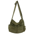 KlaOYer Canvas Messenger Bag Large Hobo Bag Crossbody Shoulder Bag Tote Bag with Pocket for Women and Men - color: Green