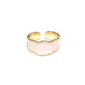 Elegant Oil Drip Enamel Wave Wide Irregular Colorful Adjustable Opening Finger Ring Joint Stackable for Women Jewelry Gifts Bohemian - color: white gold