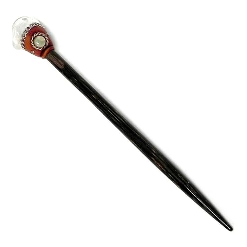 Mia Jewel Shop - Natural Tumbled Healing Gemstone Crystal Chonta Wooden Hair Sticks – Handmade Hair Sticks for Women | Hair Pins Boho Reiki Accessories, Fashion Gifts (Clear Quartz) - color: Clear Quartz