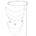 ElevateTech 5Pcs Chain Belt for Women Heart Chain Belt Jeans Pants Pocket Waist Punk Pocket Chains Hip Hop Goth Adjustable Body Accessories Formal Wear Dresses Casual Pants Girls Gift (Silver)