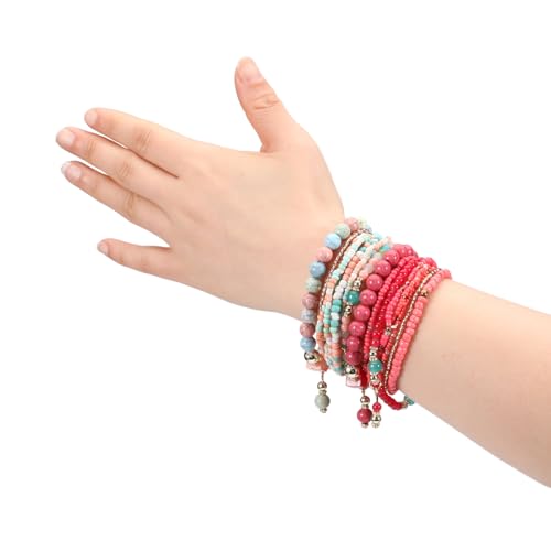 Bohemia Bracelets for Women Vintage Stackable Beads Bracelets Charm Stretch Beach Jewelry - color: Color 43